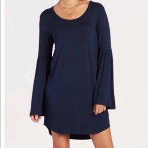 Urban Outfitters Navy Blue Bell Sleeve Dress